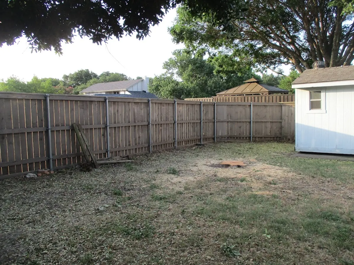 Cleared yard after professional tree removal in Coalgate
